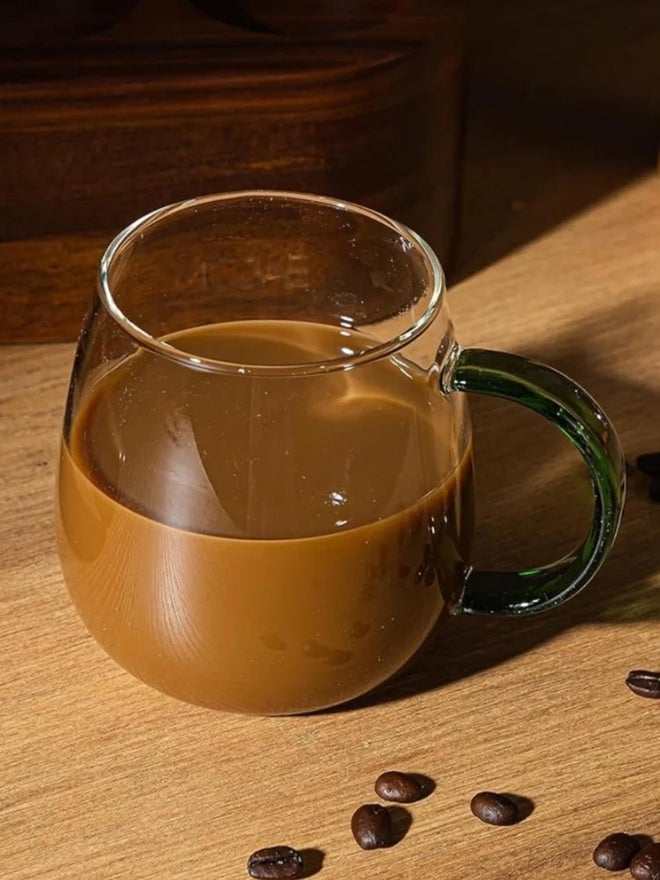 1 تشيس كوب قهوة زجاجي بوروسيليكات  مل بتصميم صبار ومقبض - Image 3